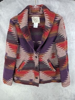 Cripple Creek Southwestern Aztec Blanket Jacket Small